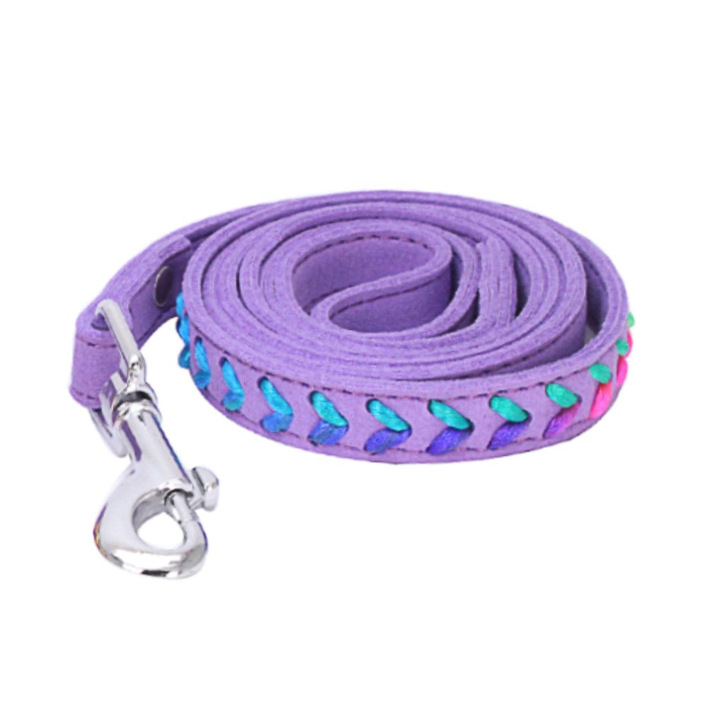 marque generique - tissage coloré laisse chien laisse laisse corde de traction corde violet s - Laisse pour chien