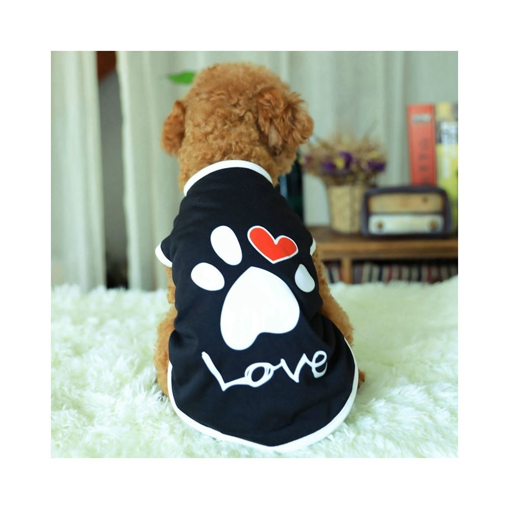 Wewoo - Vêtements pour animaux de compagnie chien motif d'amour gilet de chientaille l noir - Vêtement pour chien