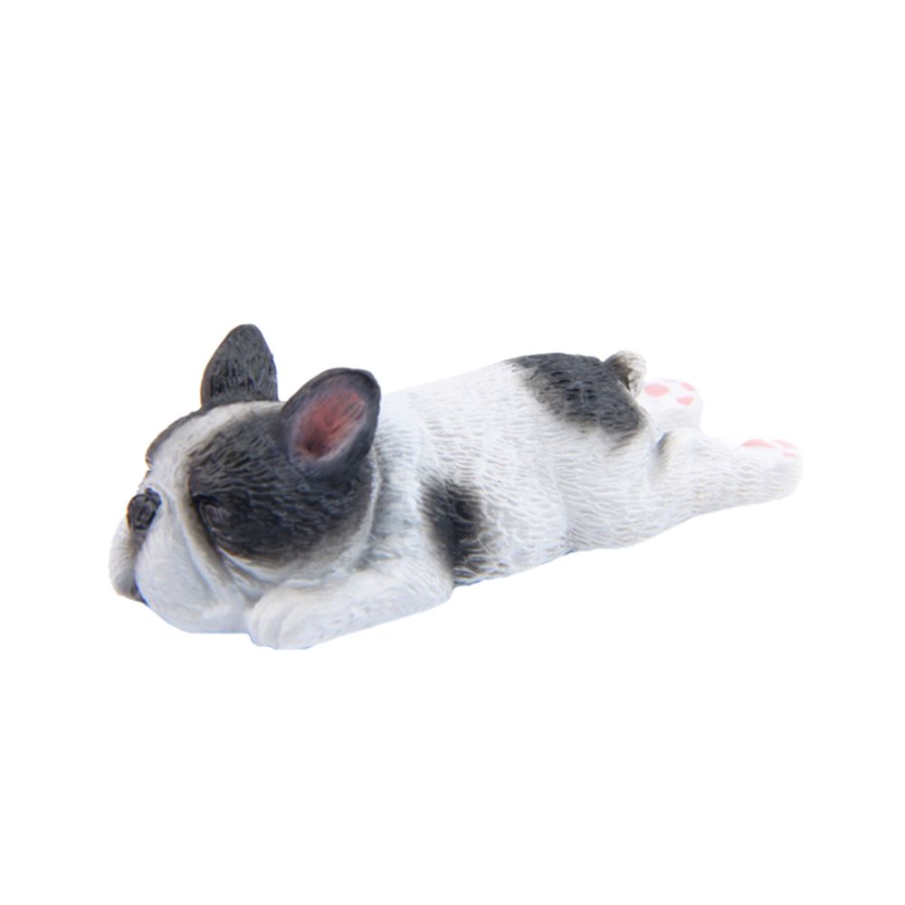 marque generique - dormir bulldog corgi chien jardin mini dollhouse figurine décor blanc - Petite déco d'exterieur