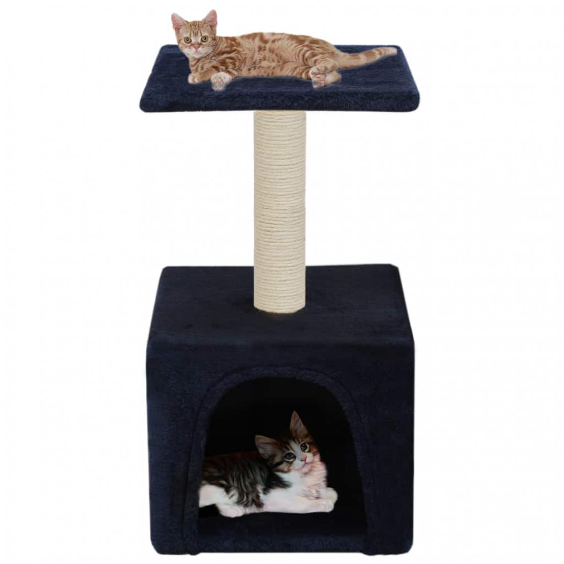 Icaverne - Admirable Accessoires pour chats collection Dodoma Arbre à chat avec griffoir en sisal 55 cm Bleu foncé - Arbre à chat