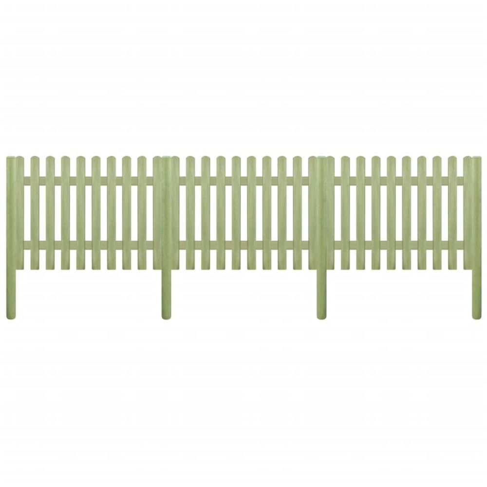 Vidaxl - vidaXL Clôture à piquets Bois de pin imprégné 5,1 m 170 cm 6/9 cm - Panneaux et treillis
