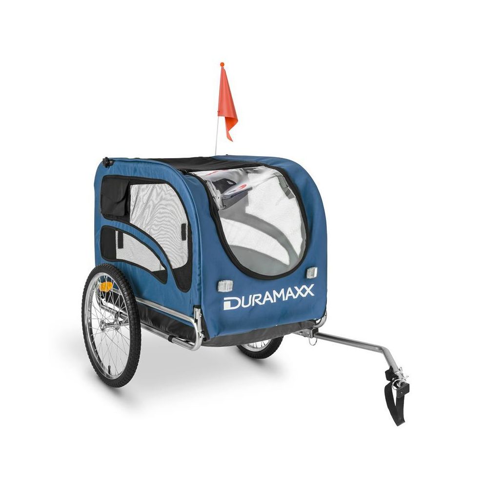 marque generique - DURAMAXX King Rex Attelage à vélo Remorque pour chien 250 L 40 kg Tube en acier Bleu-noir Duramaxx - Equipement de transport pour chien