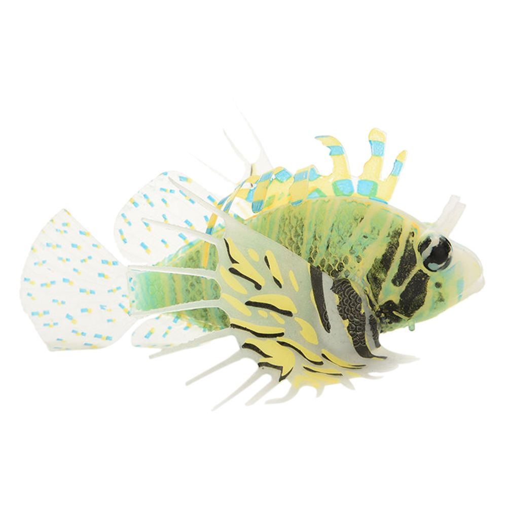 marque generique - Artificielles Silicone Lueur Lionfish Snailfish Poissons D'aquarium Réservoir Décor Grn L - Décoration aquarium