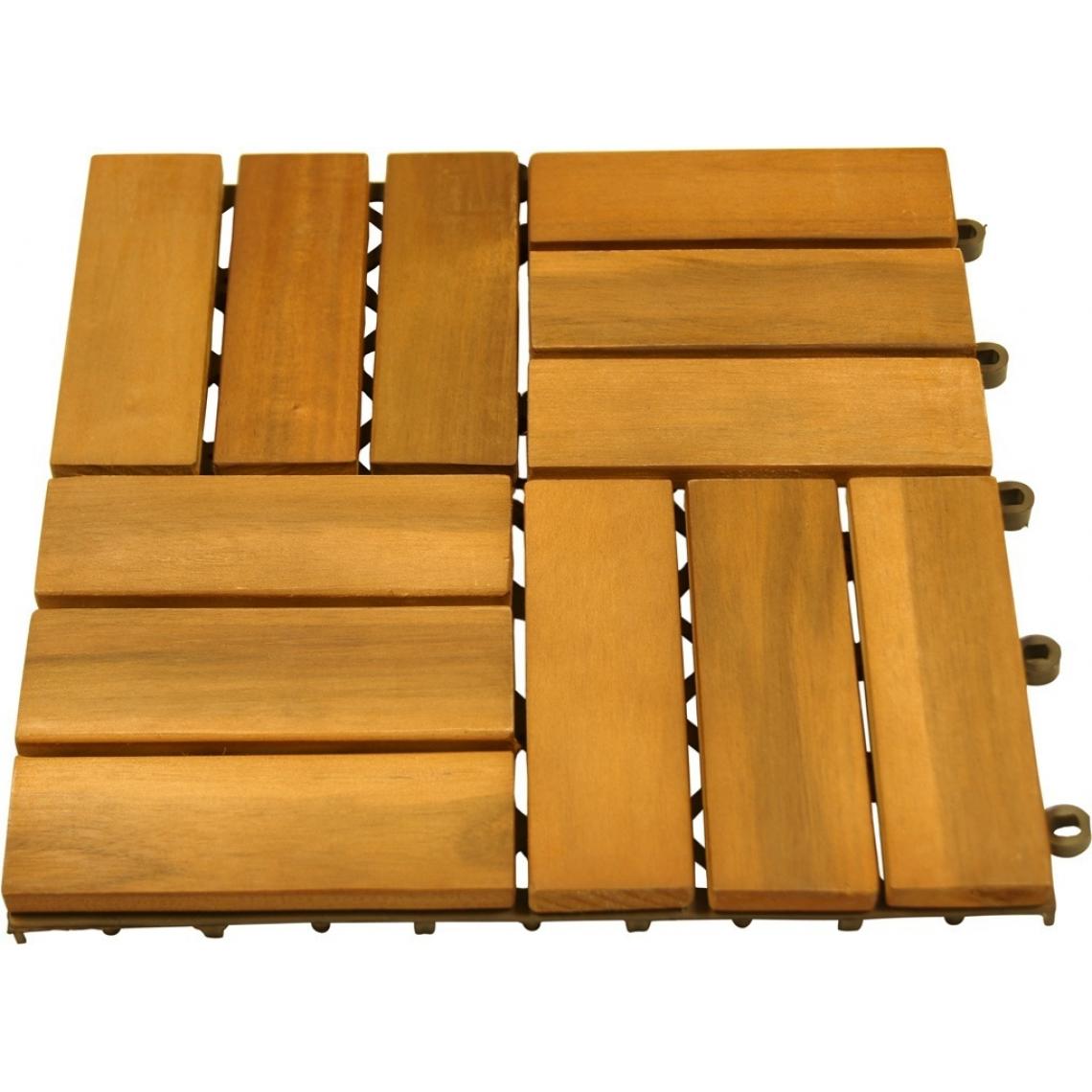 MercatoXL - 30 Pack tuiles en bois d'acacia, carrelage pour terrasse huilés - Accessoires tondeuses