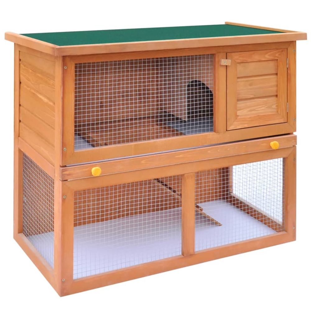 marque generique - Icaverne - Abris et cages pour petits animaux collection Clapier 1 porte Bois - Cage à oiseaux