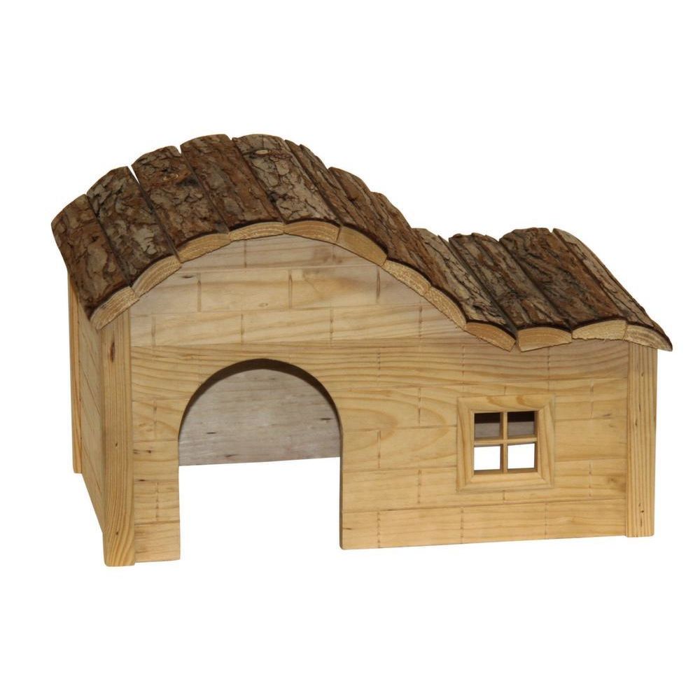 Kerbl - Maison pour rongeurs avec toit galbé Nature 40x25x25cm - Cage pour rongeur