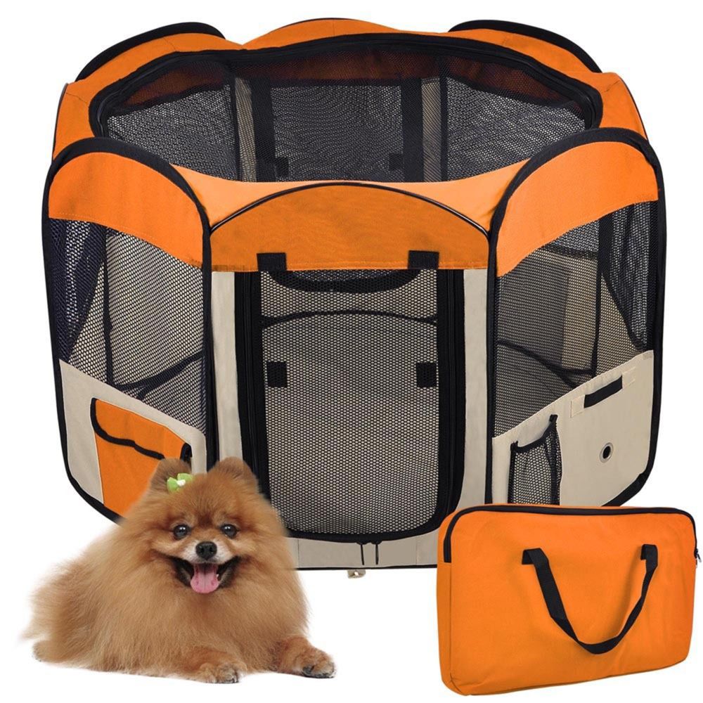 marque generique - Parc Enclos pliable pour chien chat animaux Sécurité Protection - Orange - Clôture pour chien