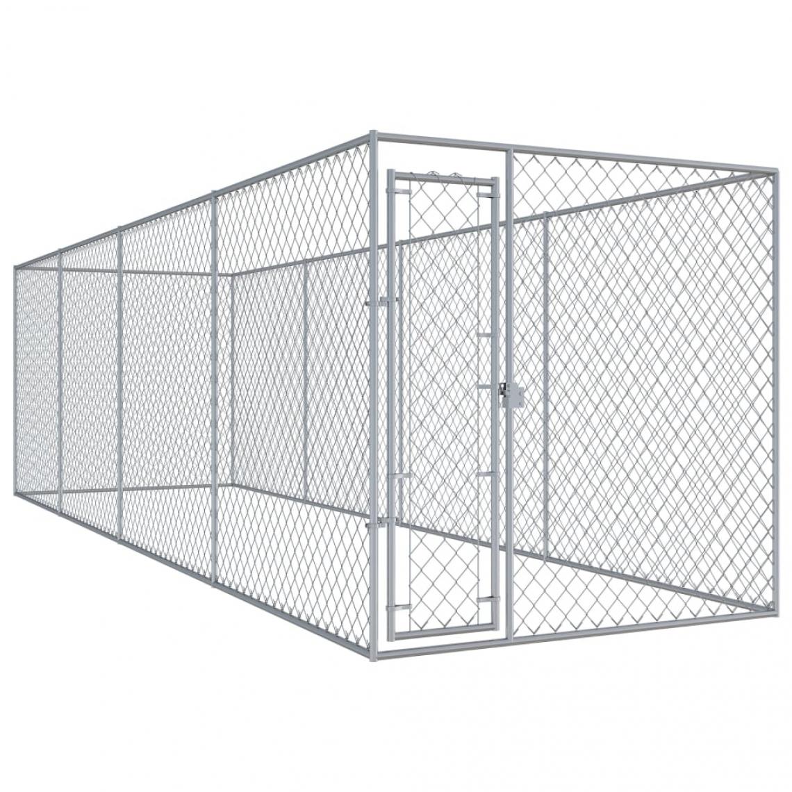 Helloshop26 - Chenil extérieur cage enclos parc animaux chien d'extérieur pour chiens 760 x 192 x 185 cm 02_0000360 - Clôture pour chien