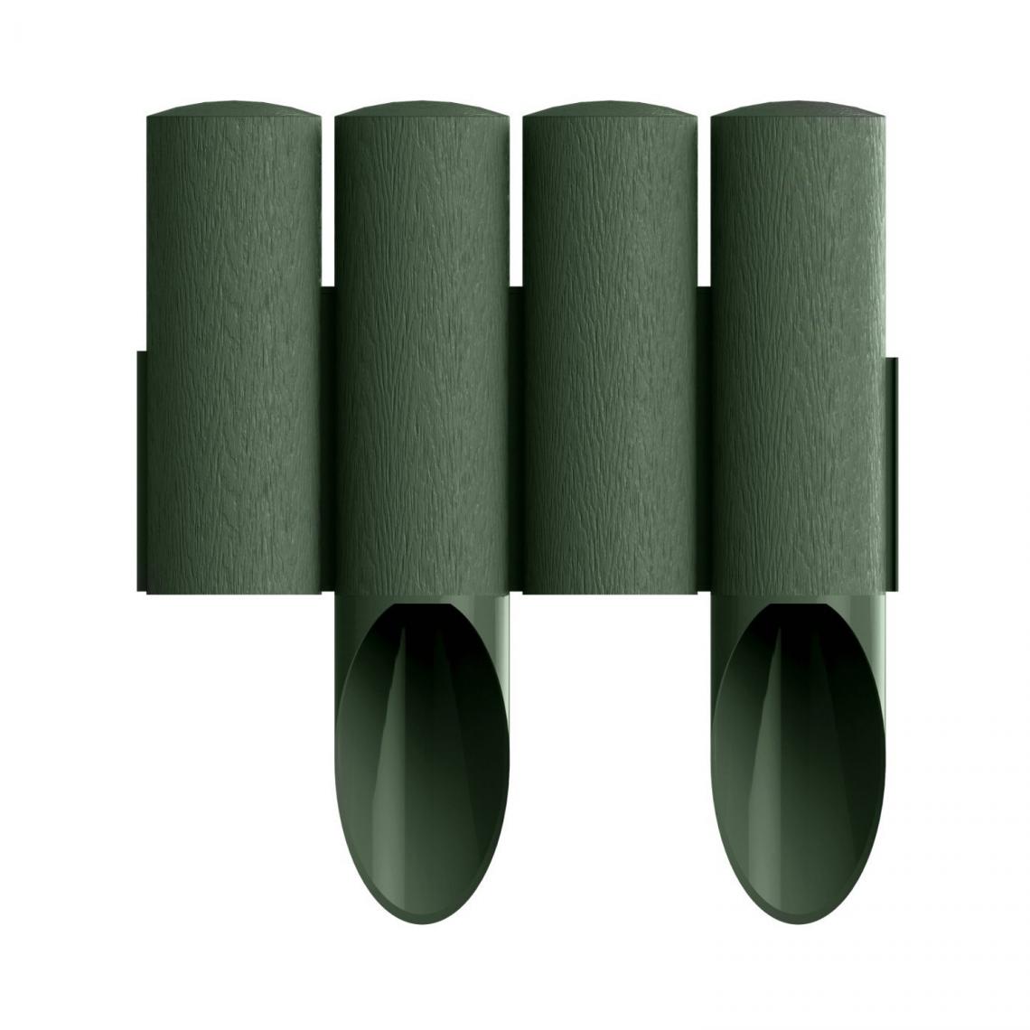 Sans Marque - Palissade de jardin plastique effet bois Cellfast 2,3 m vert bordure - Bordurette