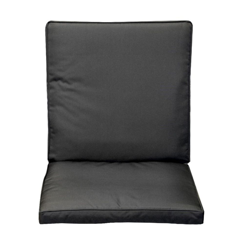 Cemonjardin - Coussin de dossier pour fauteuil noir - Coussins, galettes de jardin