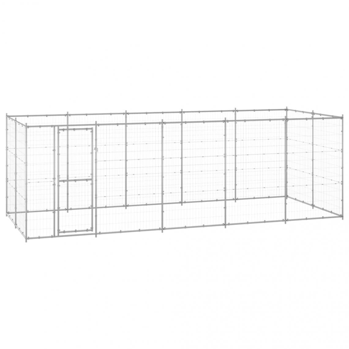 Helloshop26 - Chenil extérieur cage enclos parc animaux chien extérieur acier galvanisé 12,1 m² 02_0000406 - Clôture pour chien