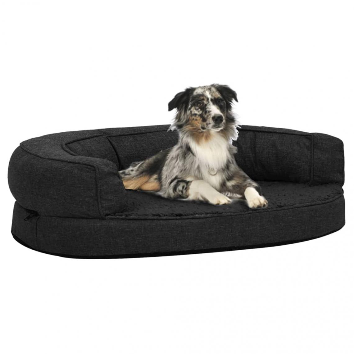 Vidaxl - vidaXL Matelas de lit ergonomique de chien 90x64 cm Polaire Noir - Equipement de transport pour chat
