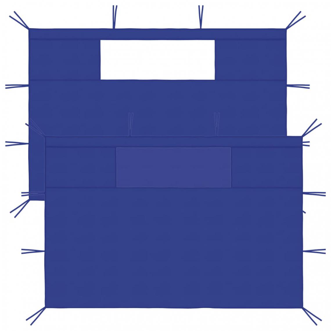 Vidaxl - vidaXL Parois latérales de belvédère avec fenêtres 2 pcs Bleu - Abris de jardin en bois