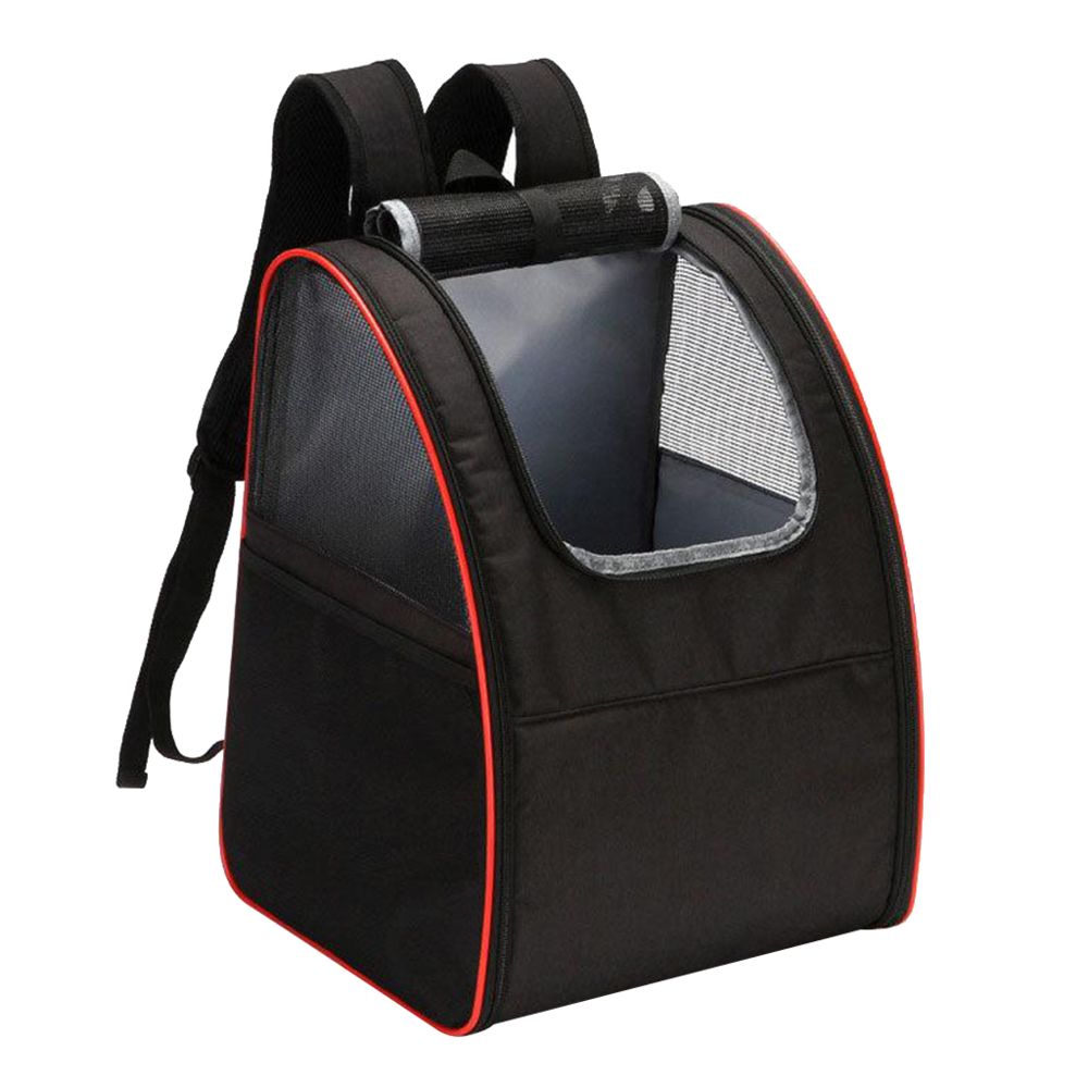 marque generique - Mesh Hollow Visible Pet Carrier Bag Cat Dog Puppy Backpack Black Red - Equipement de transport pour chat