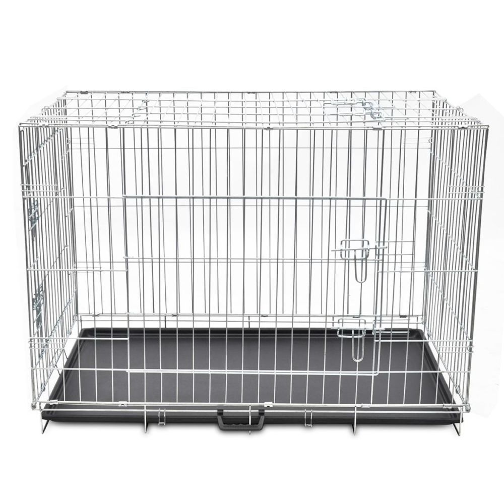marque generique - Icaverne - Cages de transport pour animaux de compagnie reference Cage métallique et pliable pour chiens XL - Cage à oiseaux