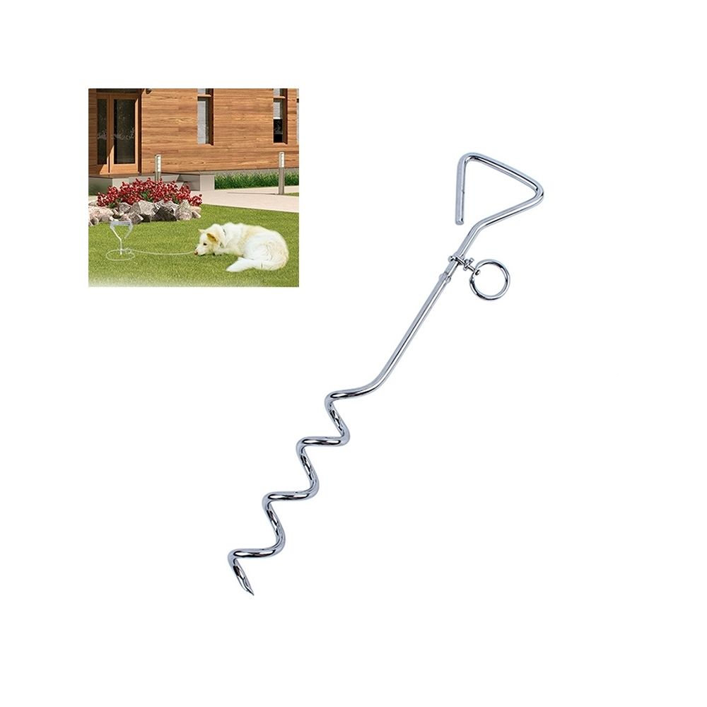 Wewoo - Cravate en spirale de chien en acier inoxydable 360 degrés de rotation anti-pieu fixe de pieu extérieur de fixe, taille: 42cm * 8mm - Jouet pour chien