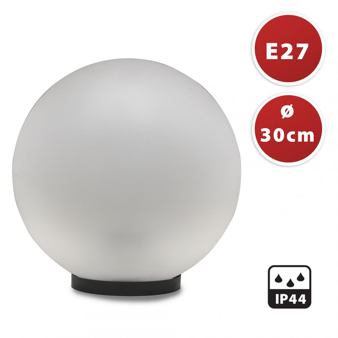 Velamp - Sphère extérieure en PMMA, 300 mm, douille E27, blanc dépoli - Spot, projecteur