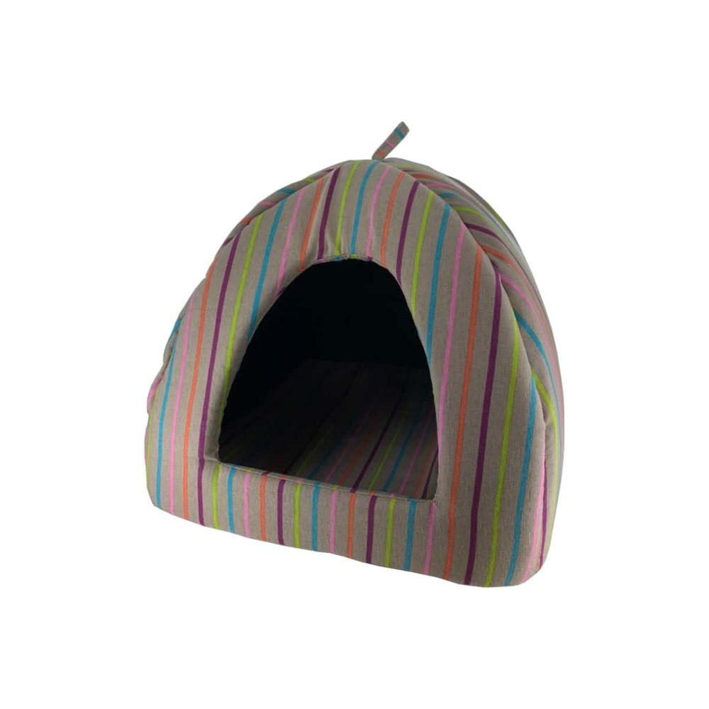Zolux - Igloo à chat ZOLUX - Gris à rayures - 409521GRR - Gamelle pour chat