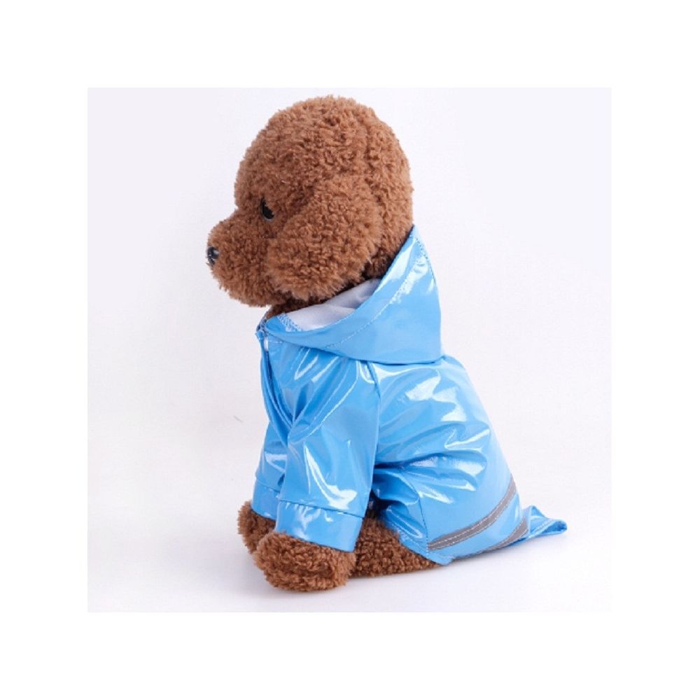 Wewoo - Manteau de pluie pour animaux de compagnie Chat Vêtements en PU imperméable avec capuchon réfléchissant chienTaille L Bleu - Vêtement pour chien
