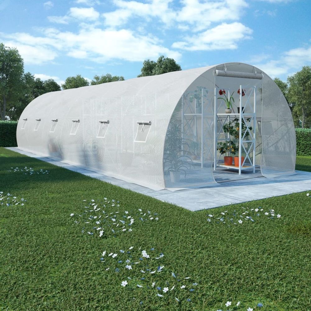 marque generique - Contemporain Jardinage gamme Sarajevo Serre avec fondation en acier 27 m² 900 x 300 x 200 cm - Serres en verre