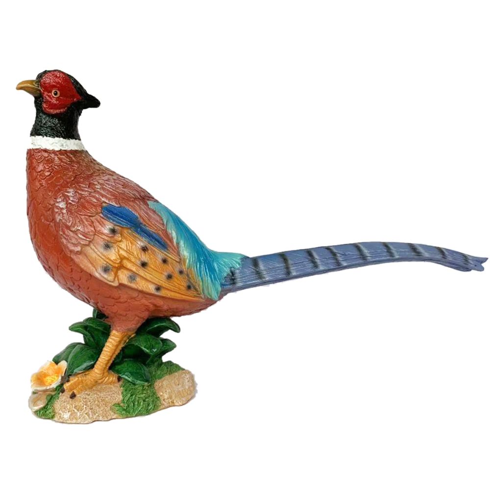 marque generique - Oiseau Faisan Animal Figure Statue Artisanat Enfants Jouets Jardin Décor Blue Tail - Petite déco d'exterieur