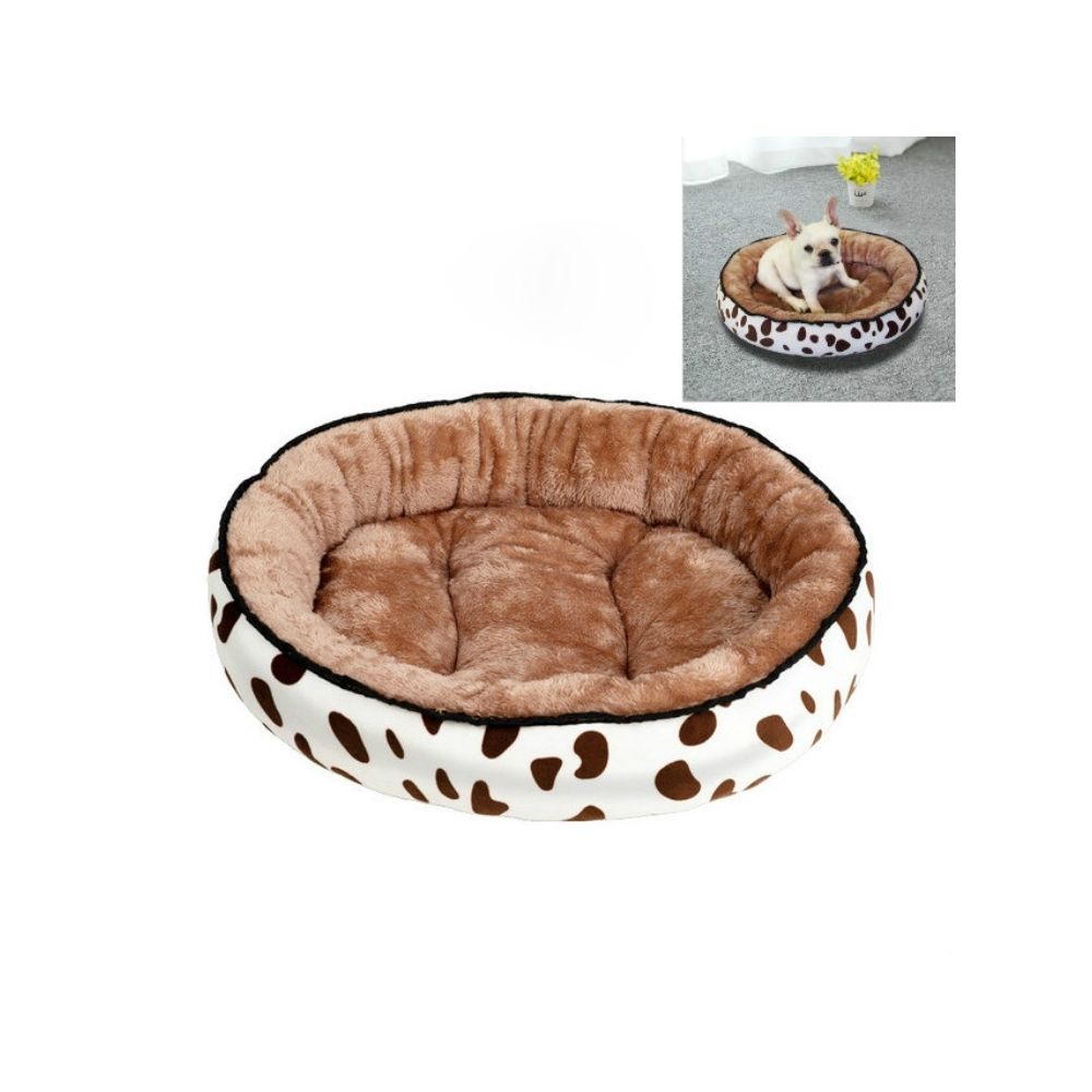 Wewoo - Panier pour chien ou Chat Coussin Épaissi Automne et Hiver Ovale Universel Chaud ChatTaille XL Café - Corbeille pour chien