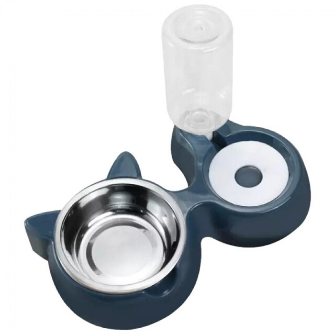 Universal - Bol pour chat d'animal de compagnie bol de nourriture pour chien de chat avec fontaine double bol de boisson levée assiette bol pour chat & 124 ; nourriture pour chien(Bleu) - Gamelle pour chat