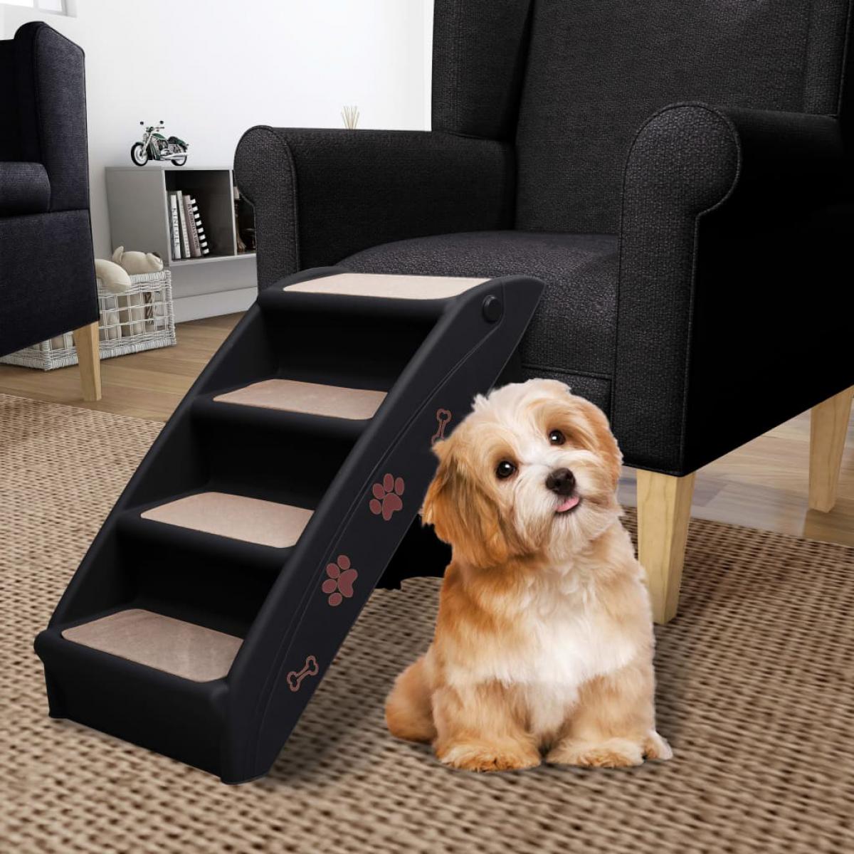 Vidaxl - vidaXL Escaliers pliables pour chiens Noir 62x40x49,5 cm - Equipement de transport pour chien