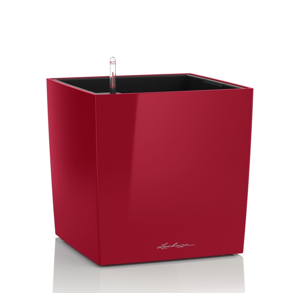 marque generique - Cube Premium 50 - Kit Complet, rouge scarlet brillant 50 cm - Poterie, bac à fleurs