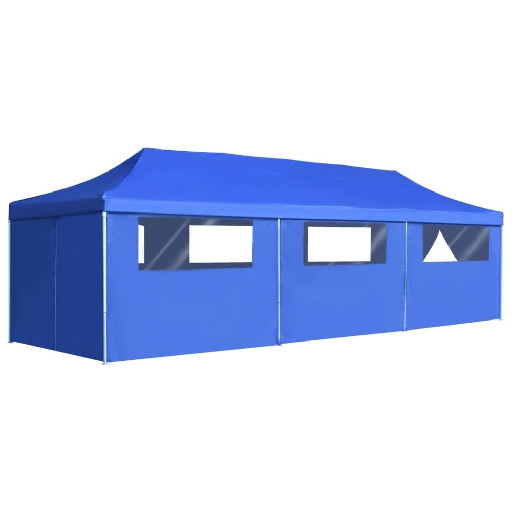 Vidaxl - vidaXL Tente de réception pliable avec 8 parois 3x9 m Bleu - Pergolas et Tonnelles