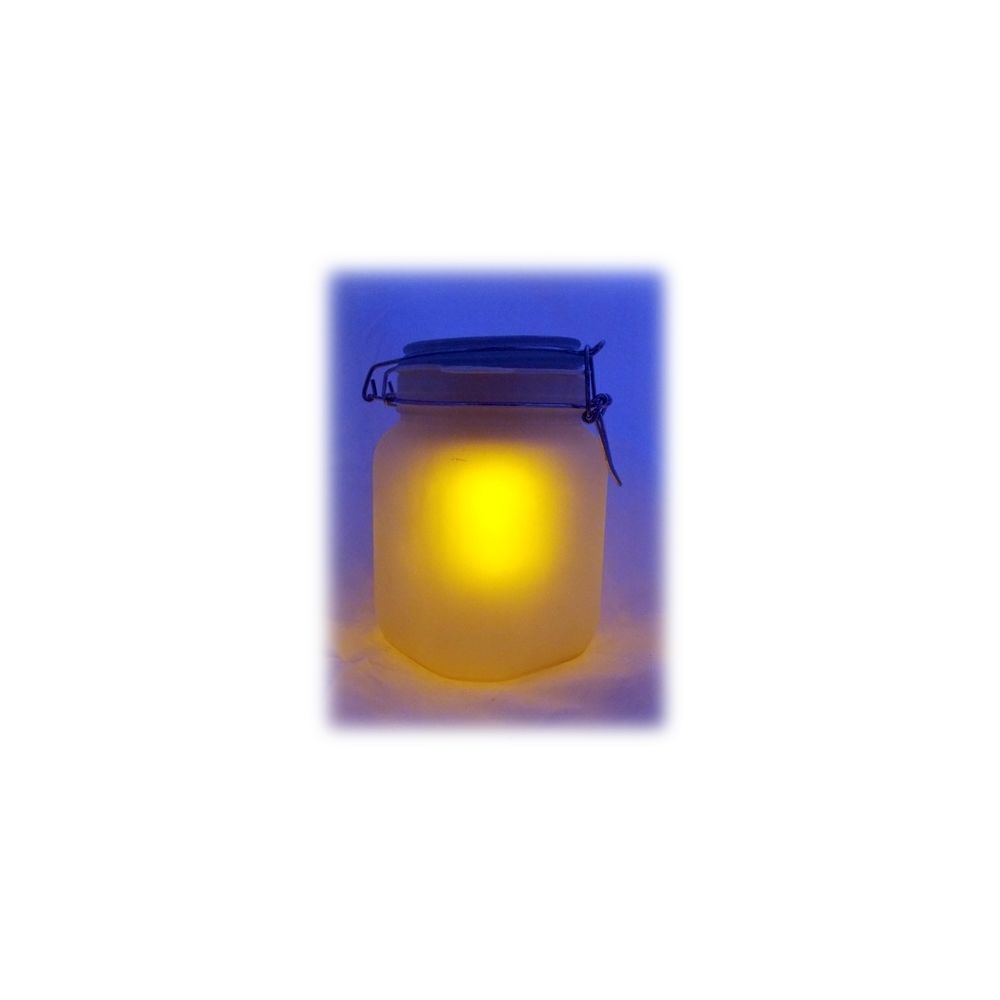 Totalcadeau - Jar bocal solaire 2 couleurs d'éclairage bleu ou jaune - Eclairage solaire