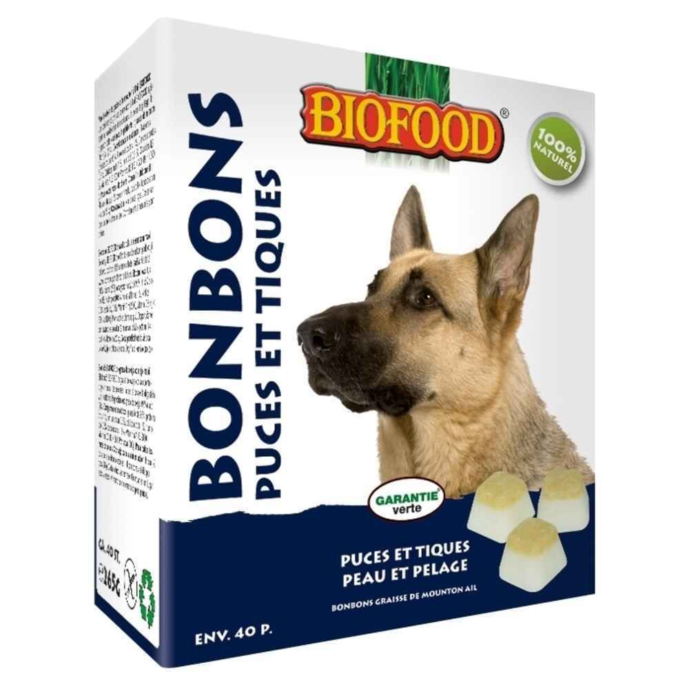 marque generique - Bonbons Maxi Puces et Tiques à l'Ail pour Chiens - Biofood - x40 - Friandise pour chien