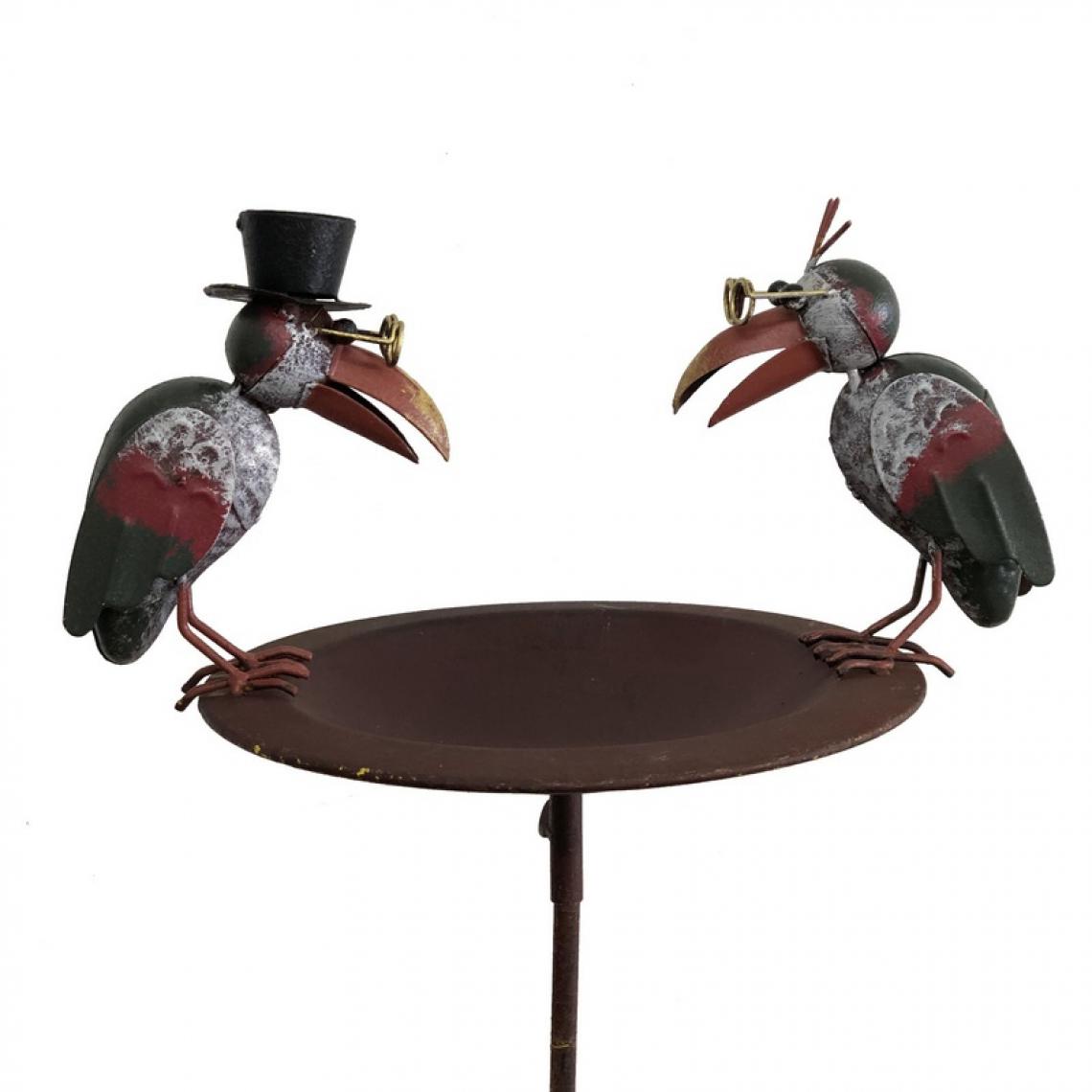 L'Originale Deco - Bain d'Oiseaux Abreuvoir en Métal Fer Mangeoire Jardin 109 cm x 30 cm x 22 cm - Accessoires basse-cour