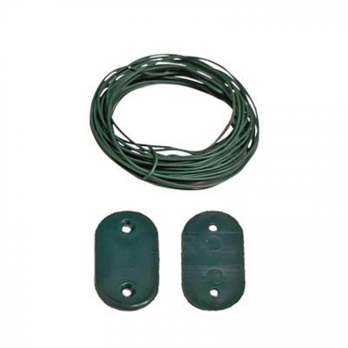 Ribimex - Kit fixation vert pour brise-vue lot de 30 avec 4 mètres de fil - Claustras