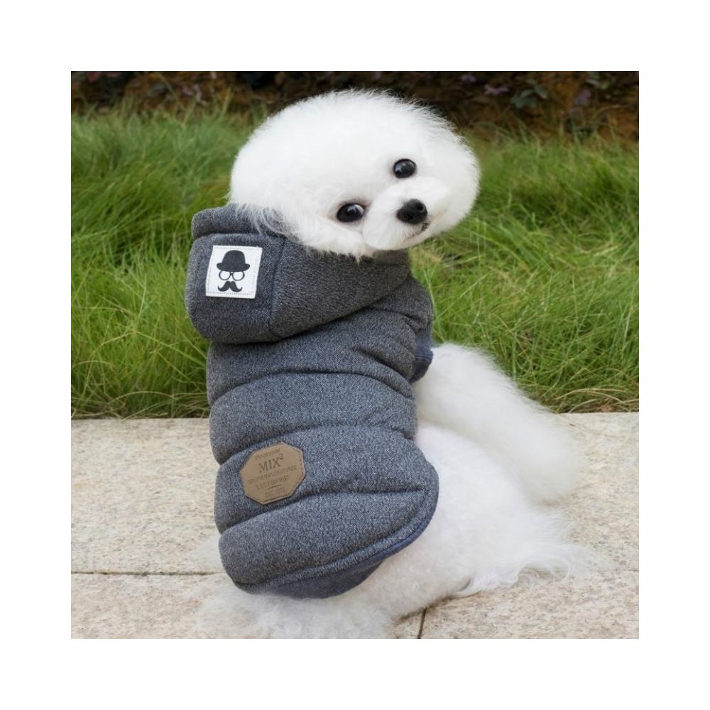 Wewoo - Manteau d'hiver matelassé veste en coton super chaud et doux pour chientaille S Gris - Vêtement pour chien