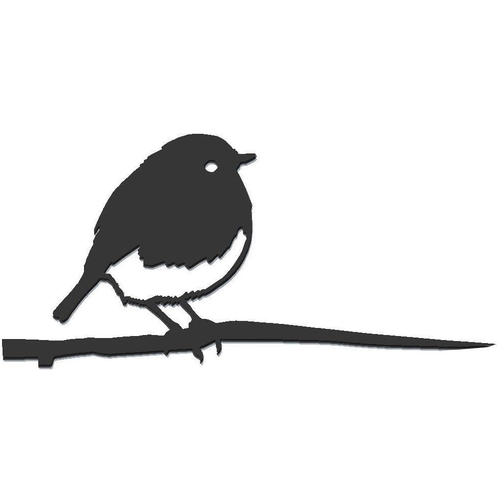 Metalbird - Oiseau à planter rouge gorge en acier corten Hauteur 14cm - Petite déco d'exterieur