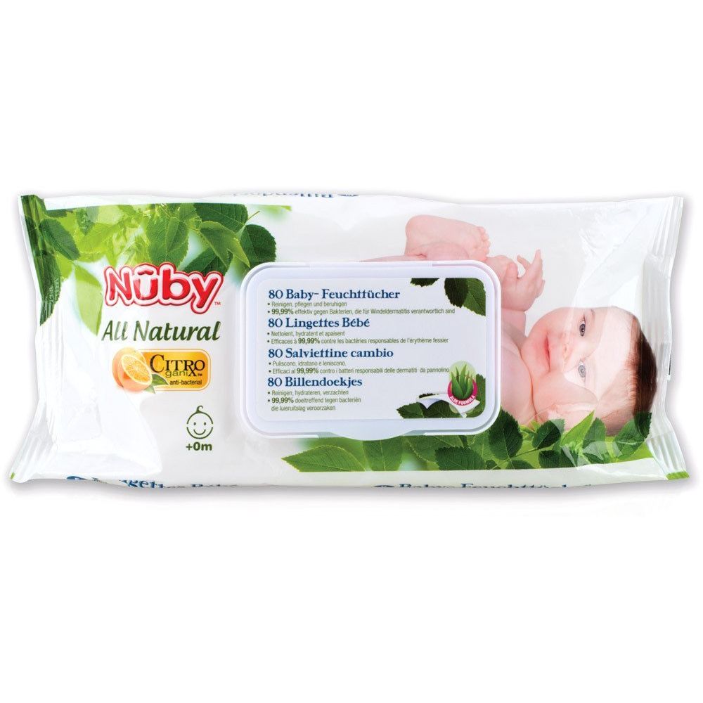 Nuby - 80 lingettes anti bactériennes pour le change de bébé - Nuby - Soin et hygiène rongeur
