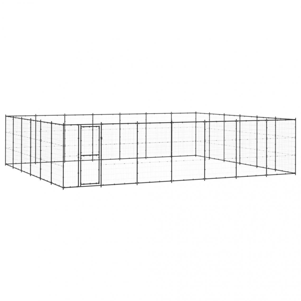 Helloshop26 - Chenil extérieur cage enclos parc animaux chien d'extérieur pour chiens acier 50,82 m² 02_0000374 - Clôture pour chien