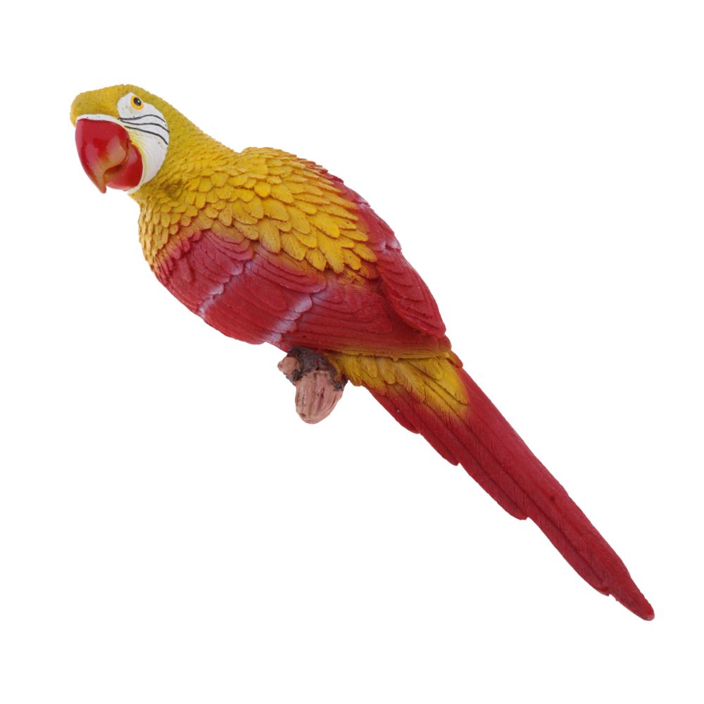 marque generique - perroquet réaliste résine oiseau animal ornement suspendu 38cm jaune - Petite déco d'exterieur