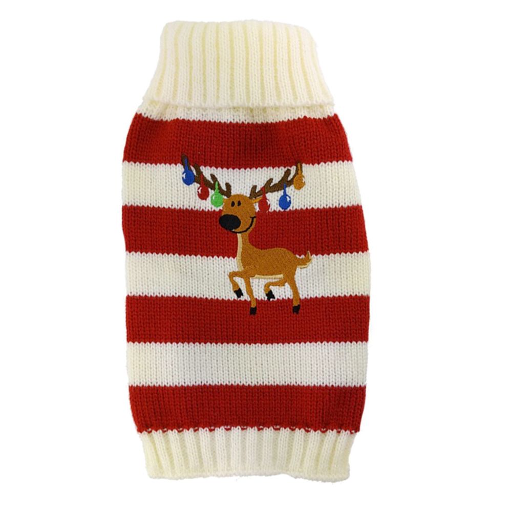 marque generique - chien chien chiot noël renne chandail tricoté vêtements d'hiver red_m - Vêtement pour chien