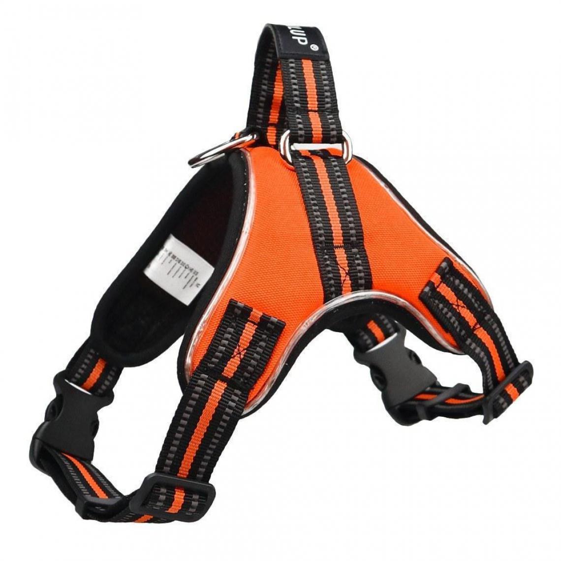 Justgreenbox - Gilet réfléchissant pour chien avec harnais pour chien, gilet de sécurité en tissu maillé respirant, Orange, S - Equipement de transport pour chien
