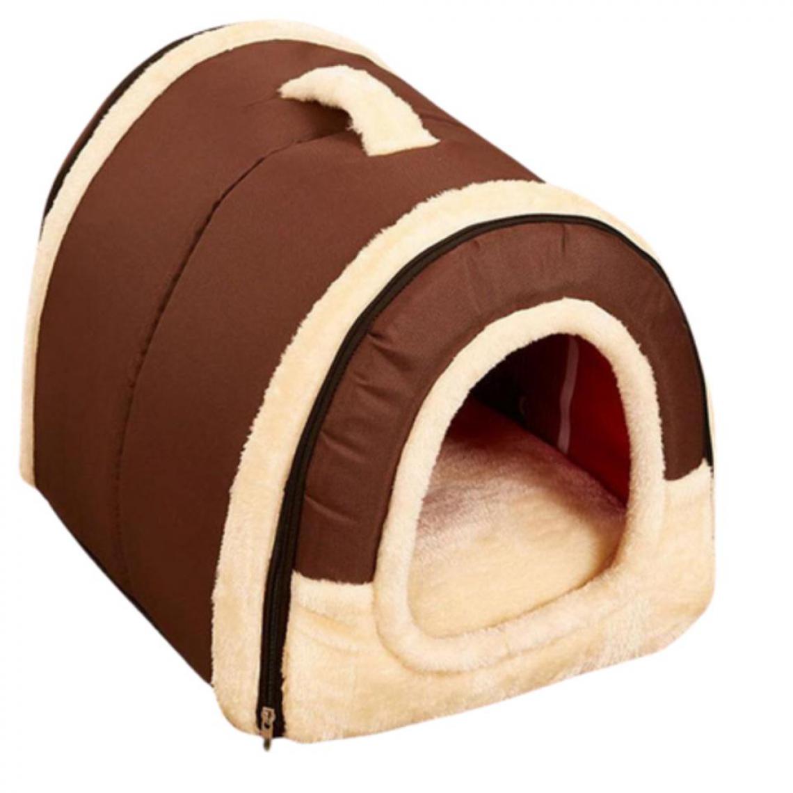 Justgreenbox - Lit de maison pour animaux de compagnie pour petits animaux, Coffee, M 45x35x35cM - Niche pour chien