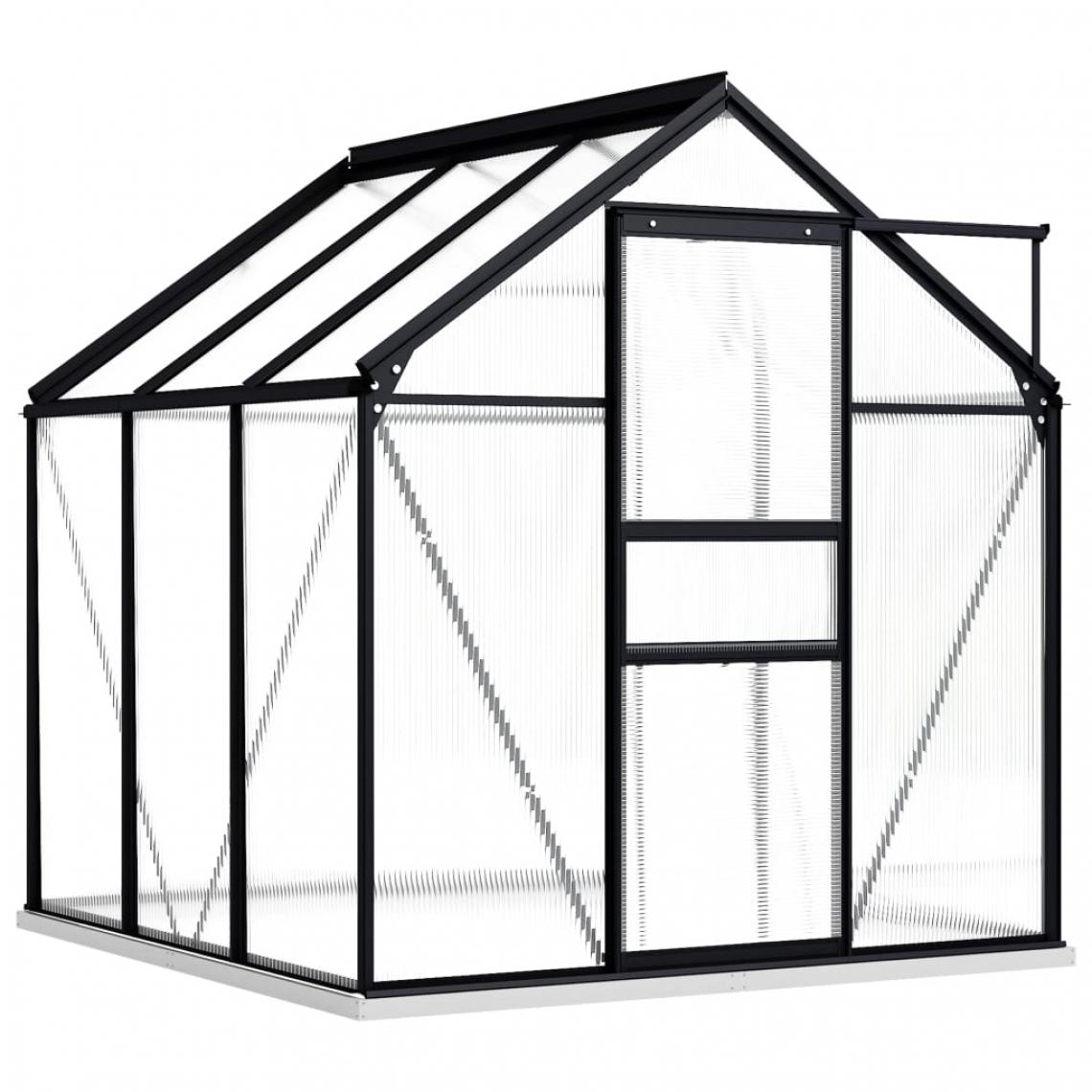 Icaverne - Icaverne - Serres de jardin reference Serre avec cadre de base Anthracite Aluminium 3,61 m² - Serres en verre