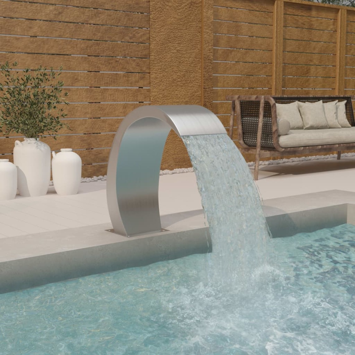 Vidaxl - vidaXL Fontaine de piscine avec LED 22x60x70 cm Acier inoxydable 304 - Fontaine de jardin, puit