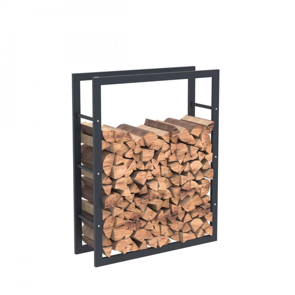 Bcelec - HHWPF0021 Rangement à bois en acier noir 100*80*25CM, rack pour bois de chauffage, range-bûches - Abris de jardin en bois