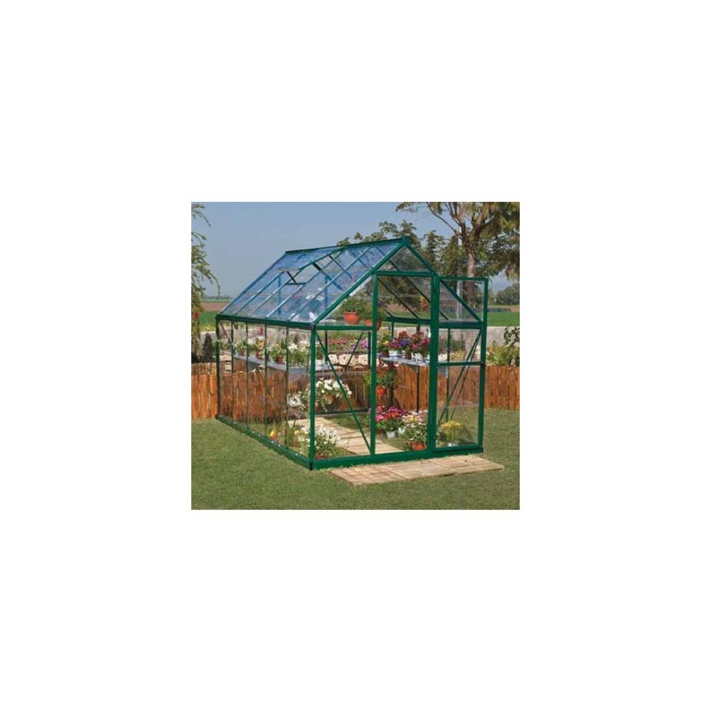 Palram - Serre de jardin en polycarbonate Harmony 5,66 m², Couleur Argent, Ancrage au sol Non - longueur : 306 - Serres en verre