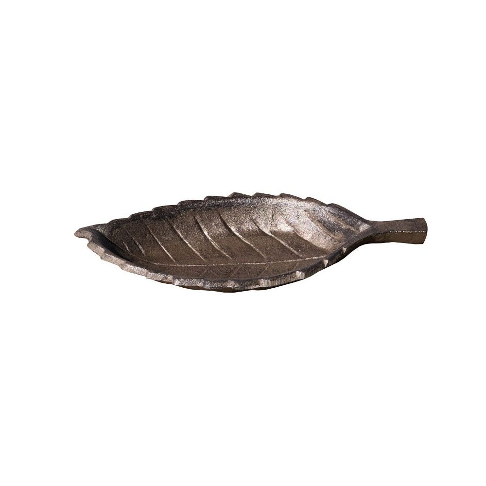 L'Originale Deco - Coupe Bain d'Oiseaux Feuille Fonte de Jardin 26 cm x 12.50 cm - Accessoires basse-cour