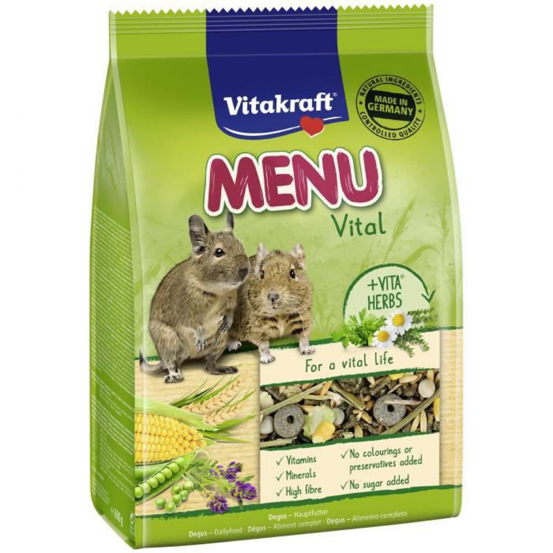 Vitakraft - VITAKRAFT Menu Alimentation complète pour Degus - Lot de 5x600g - Alimentation rongeur