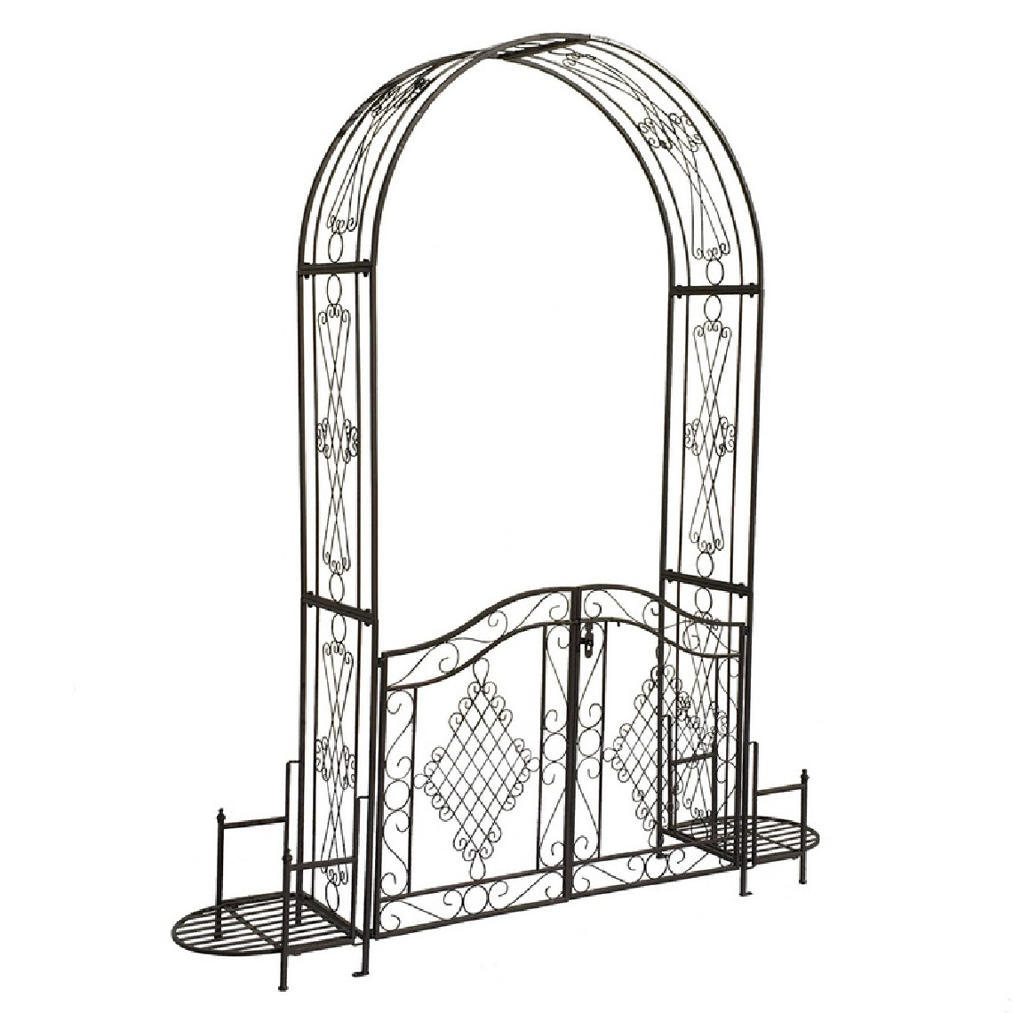 L'Originale Deco - Arche Portillon Portail Arche à Rosier Fleurs de Jardin Fer 230 cm x 199 cm - Panneaux et treillis