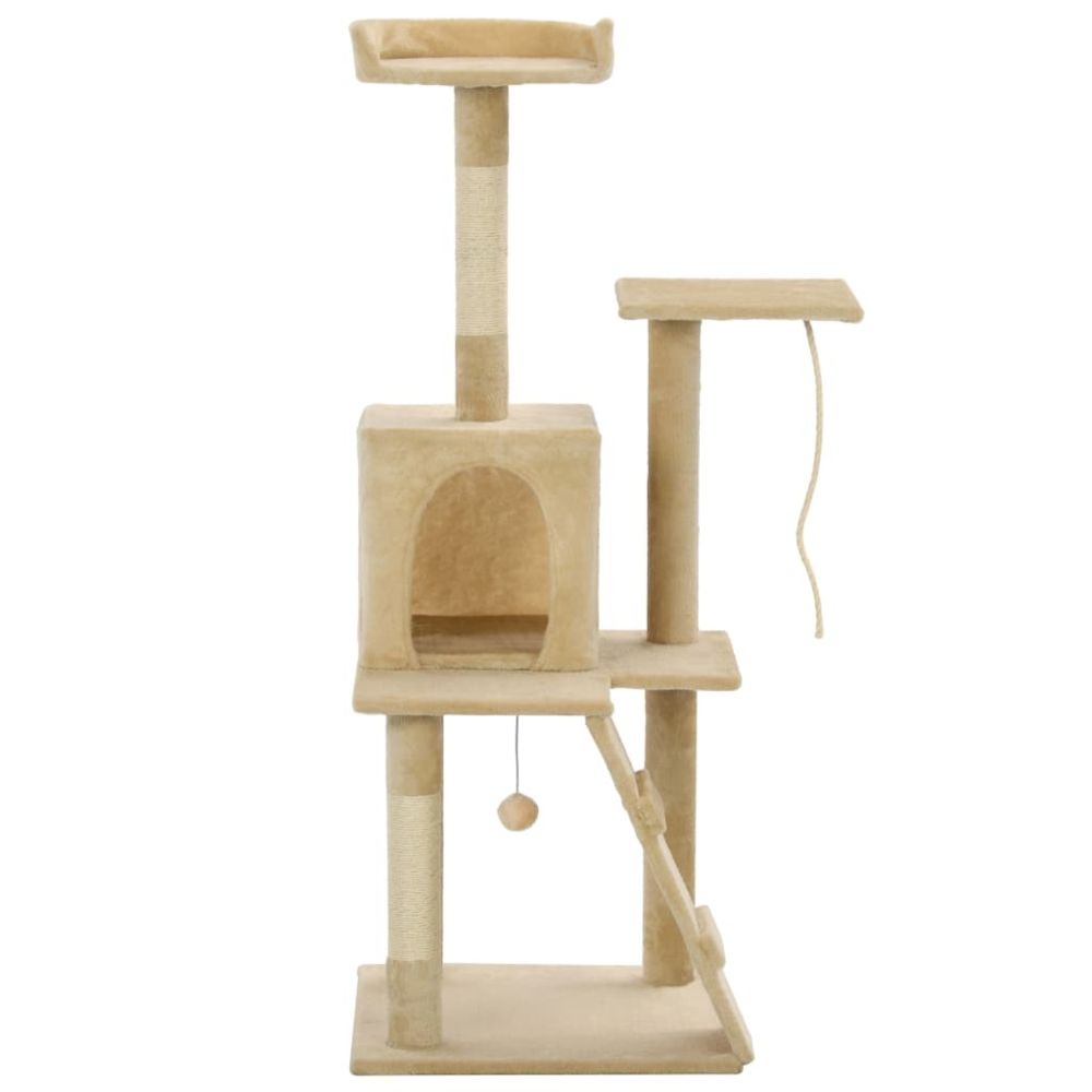 marque generique - Icaverne - Meubles pour chats famille Arbre à chat avec griffoirs en sisal 120 cm Beige - Arbre à chat